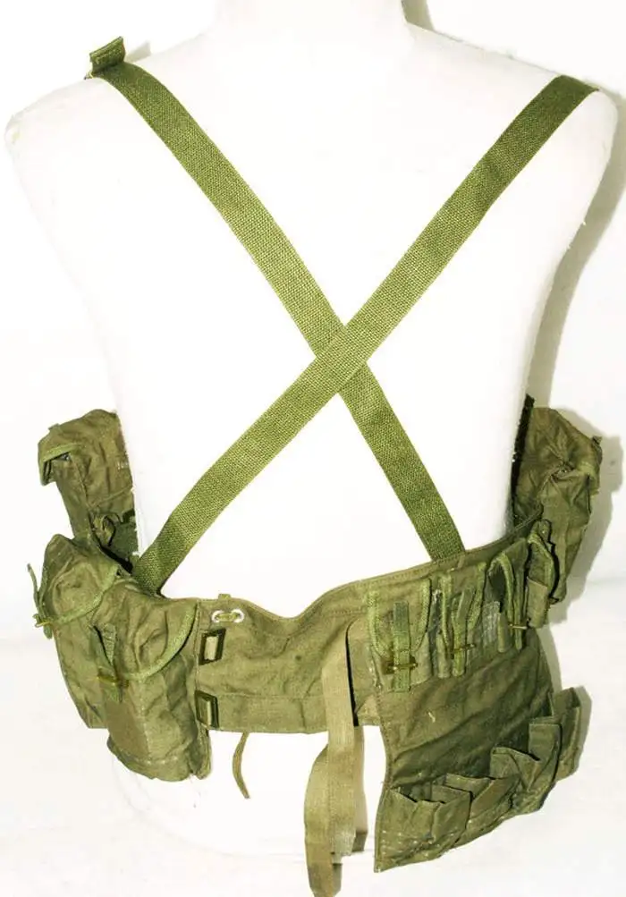 Surplus Chinese Type 63 Rifle Combat Webbing Bandolier Gear Pouches- CN020
