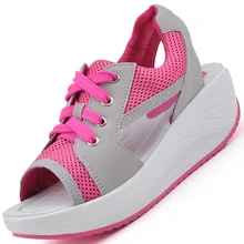 Летняя дышащая женская обувь для бега; сандалии для женщин; Ультралегкая Свинг; повышенная платформа; сандалии; женская обувь для бега; 18m5