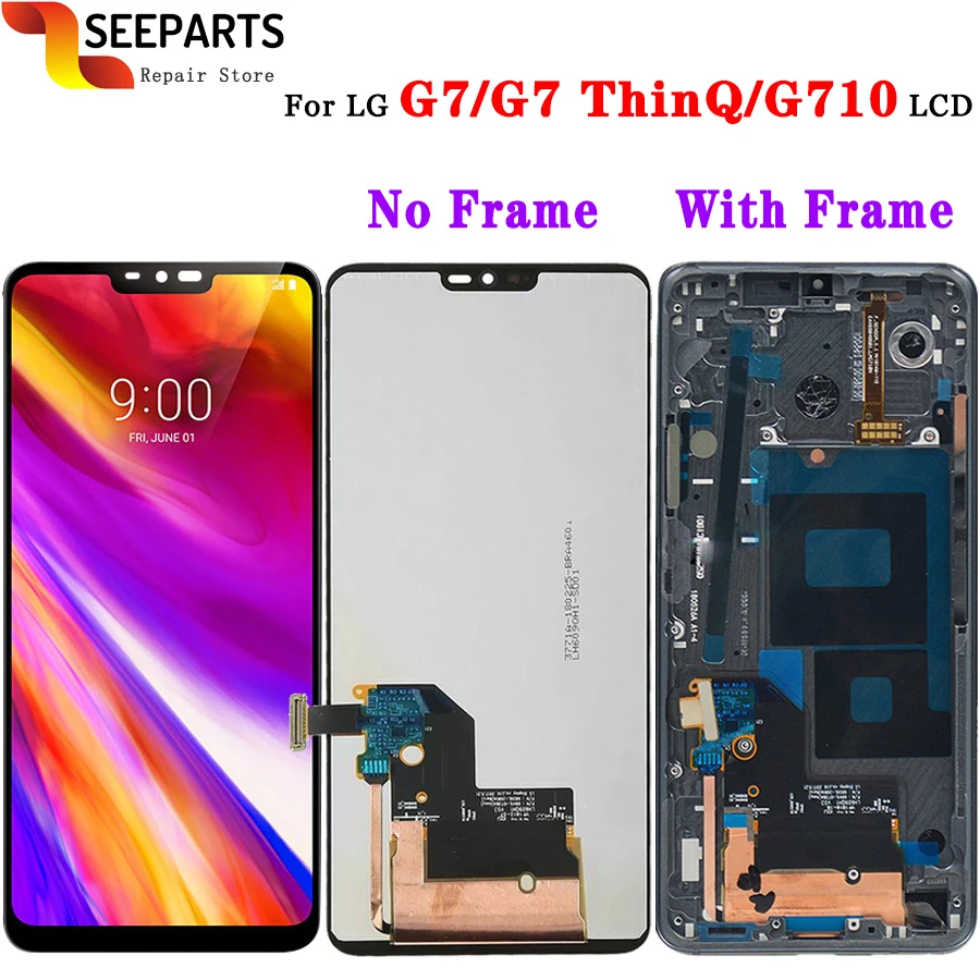 G710 G710EM G710PM G710VMP Color : Black Black LCD Screen Mobile Phone and Digitizer Full Assembly for LG G7 ThinQ