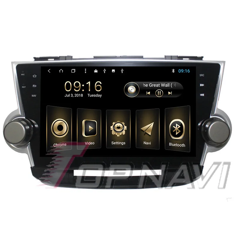 Автомобильный компьютер Topnavi 10 1 дюймов Восьмиядерный Android 8 GPS для Toyota Highlander 2008 2009
