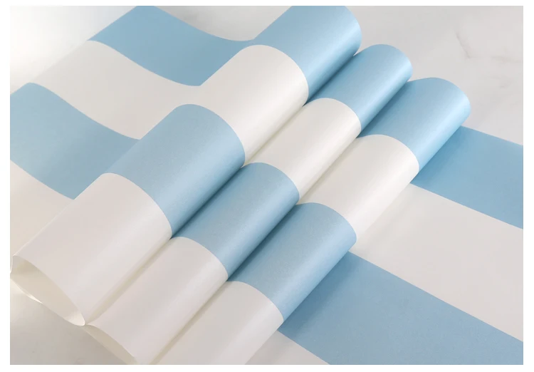 Bacaz синий-вертикальная полоса обои для стен ребенок номер 3d полоску Уолл рулона бумаги 3d стен 3d papel де parede