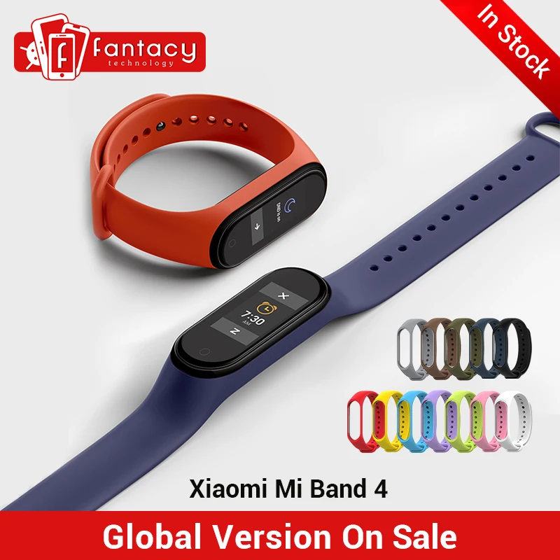 

In Stock New Xiaomi Mi Band 4 Smart Miband 4 0.95" AMOLED Screen Waterproof Heart Rate Fitness 135mAh 20 Bluetooth 5.0 50ATM