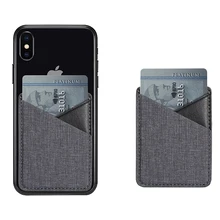 

Canvas Card Back Sticker For iPhone XS Max XR Leather Wallet Card Slots Holder Sticker For Xiaomi Pocophone F1 Huawei P20 Pocket