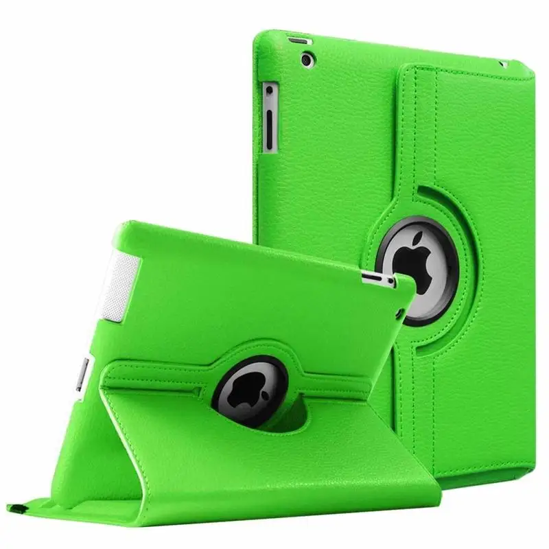 PU Leather Case For Apple iPad 2 3 4 360 Degrees Rotating Cover for Smart Tablet Stand Holder Cases A1397 A1416 A1430 | Компьютеры и