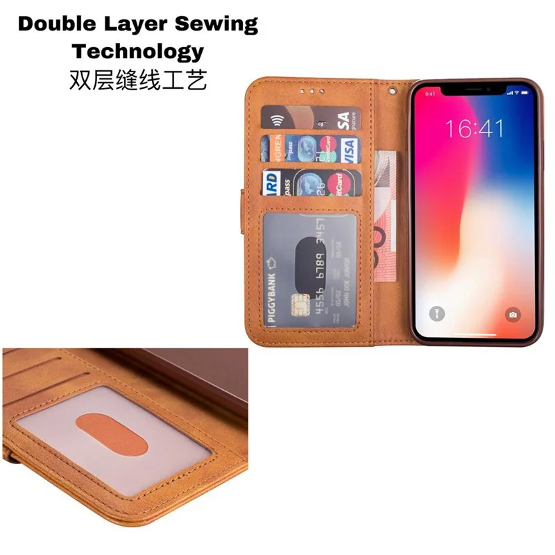 Flip Leather Wallet Case Cover Imitation Cowhide Zipper Card Slot For iPhone 13 12 11 Pro Max XR XS MAX X 6 6S 7 8 Plus SE2020 11 phone case