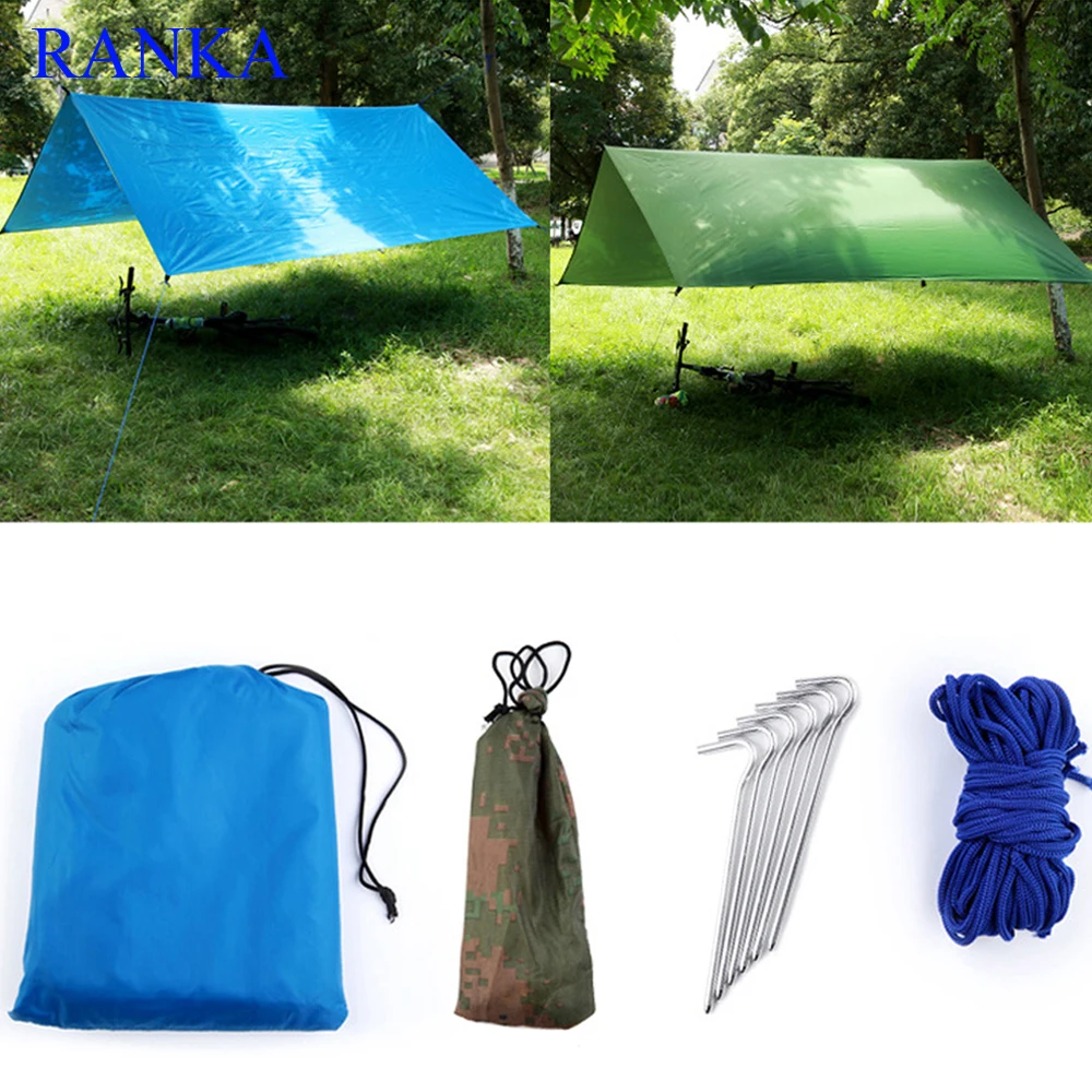 المظلة الشمس المأوى خيمة للماء المشي المحمولة المظلة شرفة التخييم خيمة 3*3 متر كبيرة الحجم الفضة طلاء قماش القنب