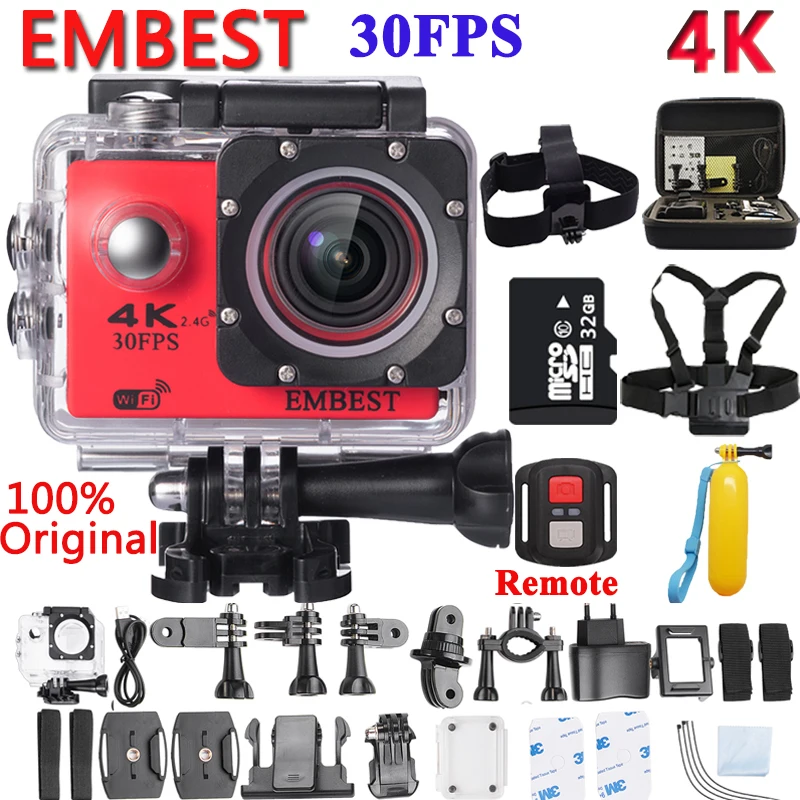 EMBEST 4 K wifi Удаленная Спортивная экшн камера на шлем 16MP 170 градусов широкоугольный 2