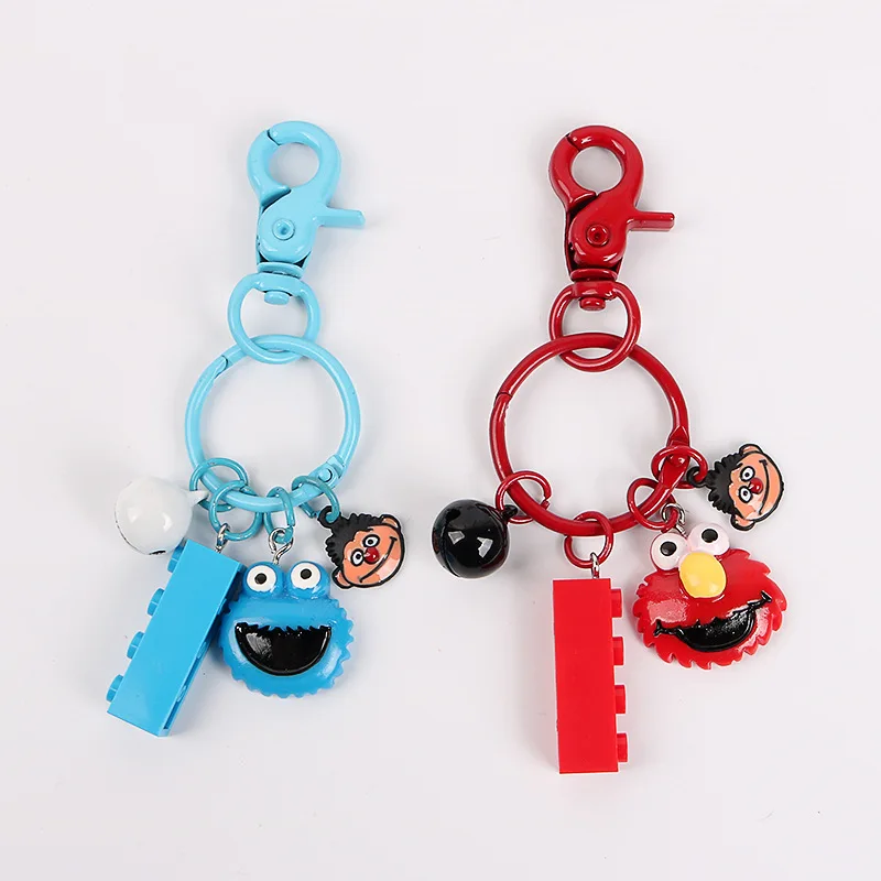 

2019 The New esame Street Plush Key Chains Elmo Figure Mini Pendant Soft Stuffed Toys for Children Gift Peluche Key Ring