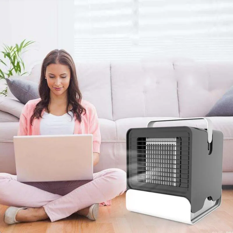 

Negative Ion Portable Air Conditioner Fan No-blade USB Electric Mini Fan Rechargeable Air Cooler Add Water Air Purifier