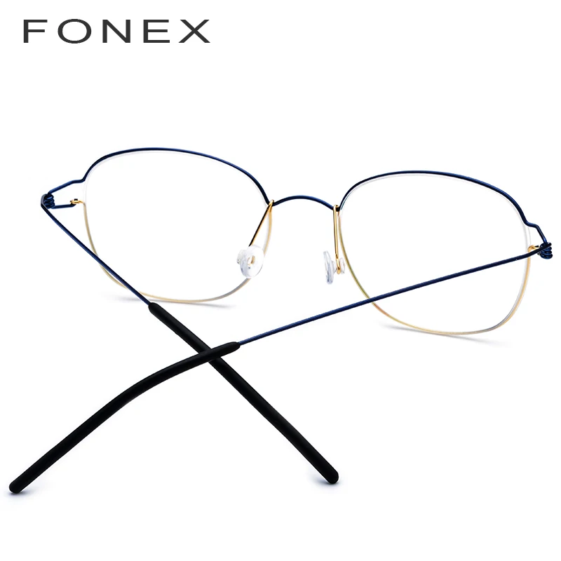 Cena FONEX tytanu okulary z lekkiego stopu rama mężczyźni okulary korekcyjne koreański kobiety krótkowzroczność oprawki optyczne bezśrubowe okulary 98618