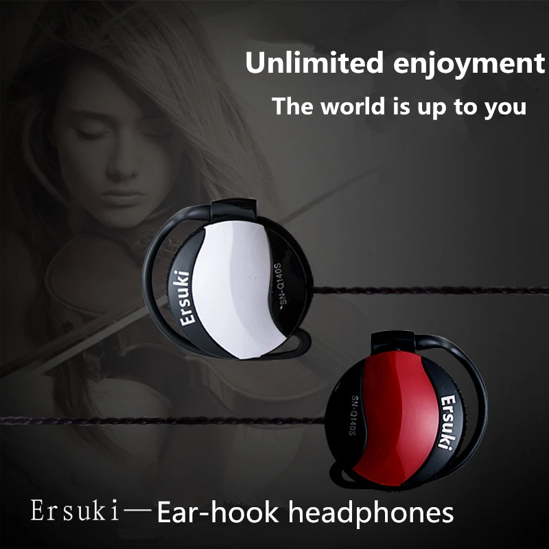 Ersuki Q140s سماعات 3.5 ملليمتر سماعة مشبك الأذن سماعة ل Mp3 لاعب الكمبيوتر المحمول الهاتف سماعة الجملة