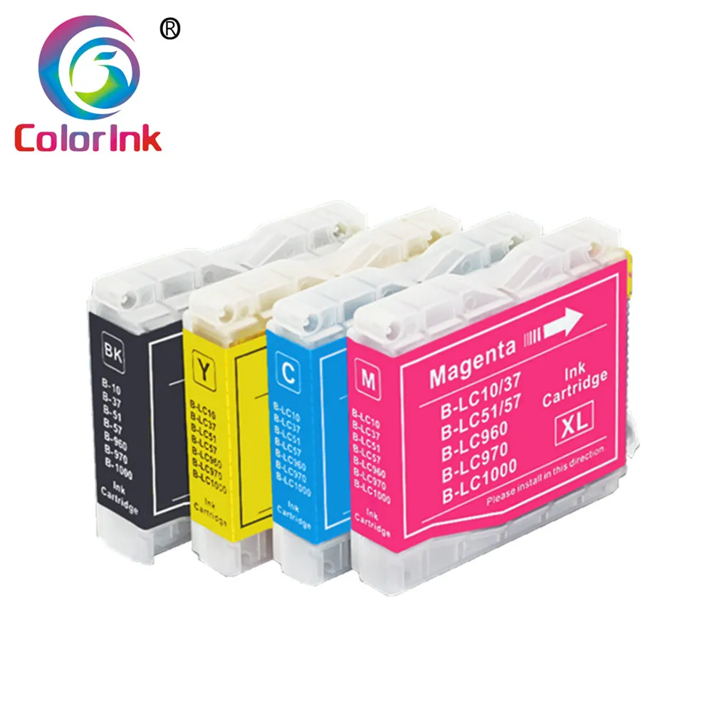 

ColorInk 4Pack LC51 For Brother nk cartridge LC10 LC37 LC51 LC57 LC960 LC970 LC1000 For Brother DCP-130C DCP-135C MFC-235C