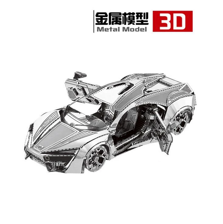 

3D Metal Puzzles DIY Model Gift World's Vehicle Hypersport Sports Car F1 racing Metal car manual model Jigsaws toys Present Gift
