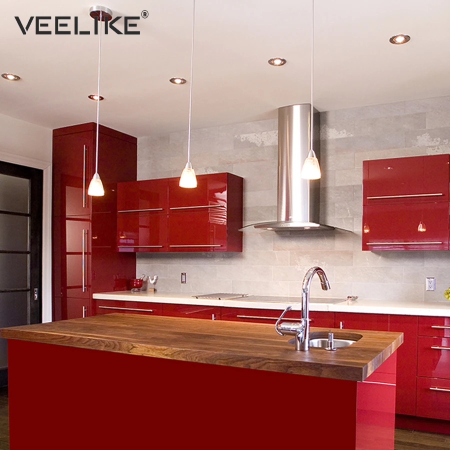 Glossy Vinyl Film Pvc Waterproof Removable Self Adhesive Wallpaper For Kitchen Cabinets Contact Paper Wall Stickers Home Decor Wall Stickers Aliexpress