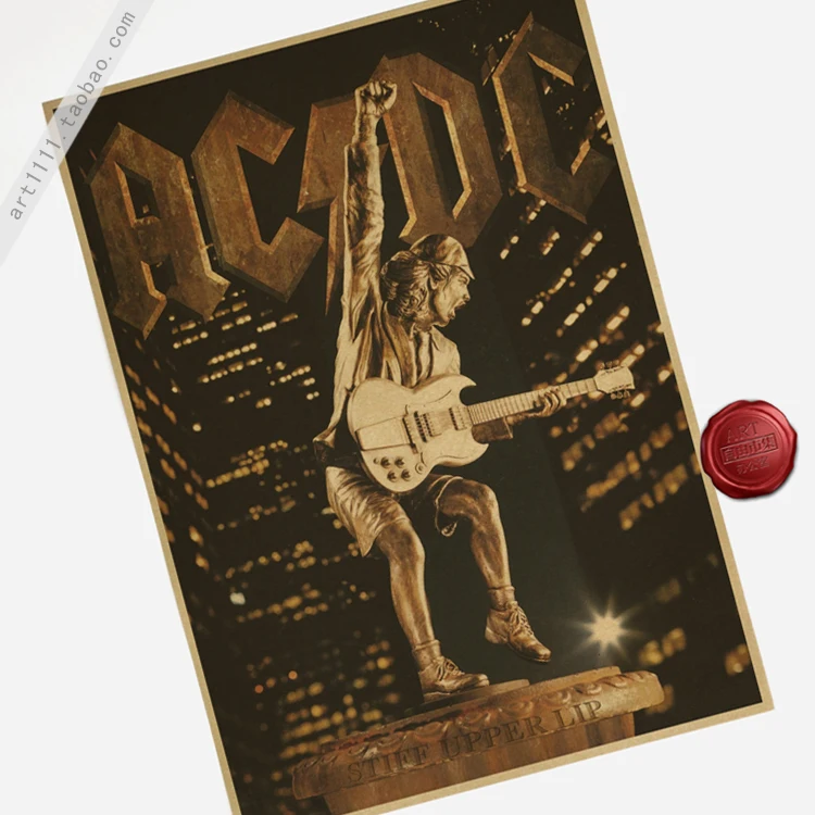 Ac Dc Retro Kraft Paper Movies Poster Painting Wall Sticker Modern Print Art Bar Cafe Decoration 30x42 Cm Print Art Poster Paintingpainting Wall Aliexpress