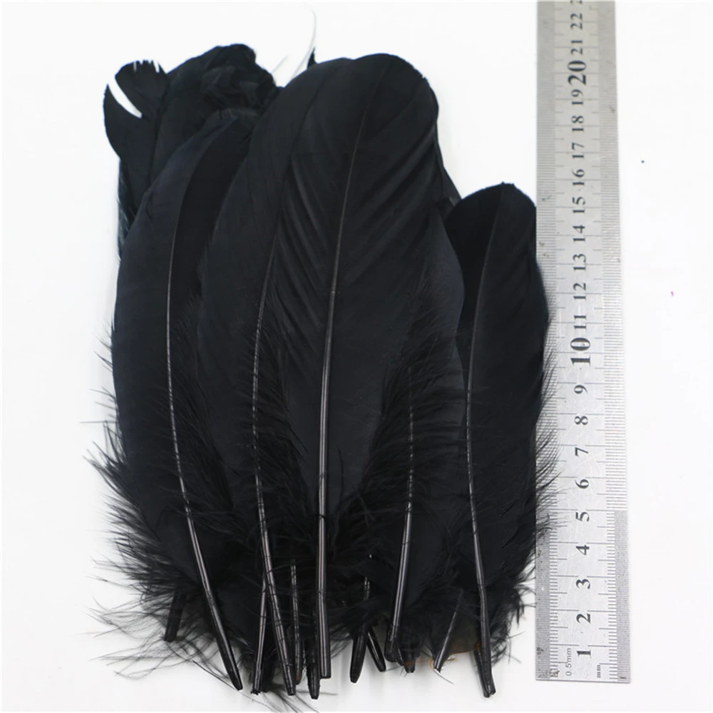 

50pcs goose feather black 6-8" (15-20cm) geese feather duck feathers necklace DIY material party wedding decorative accessories