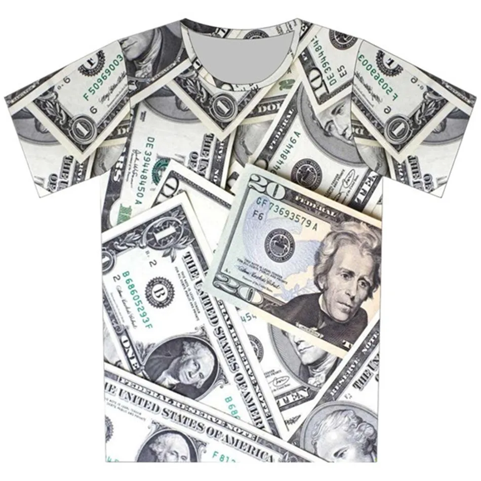

Joyonly 2018 Summer Boys/Girls Print Money Dollar President T-shirt Children Short sleeve O-Neck Fashion 3d T shirts Kids Tops