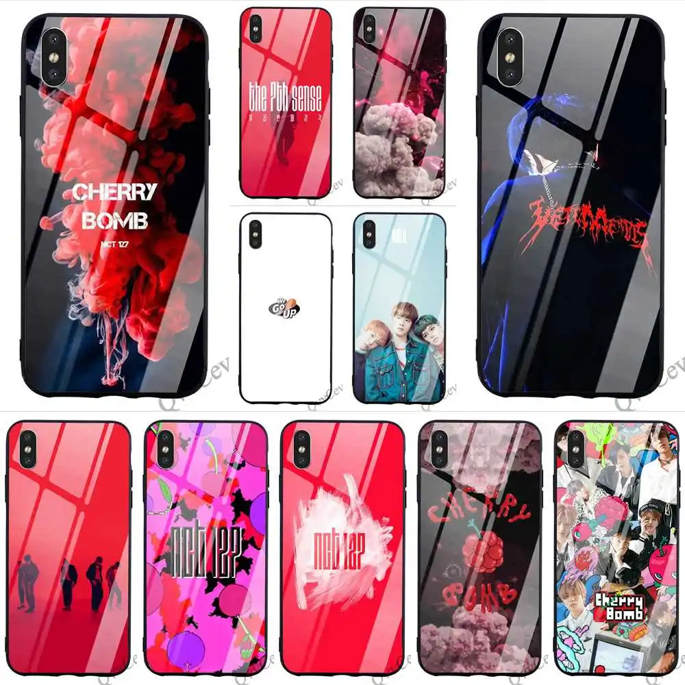 

Shockproof NCT Kpop Tempered Glass Phone Case for iPhone 8 Plus Cover 6 6S XR Xs Max X 7 5S 5 SE TPU