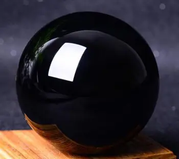 

QUARTZ CRYSTAL home decoration New Beautiful 990g Large nature black obsidian crystal stone sphere ball reiki + stand