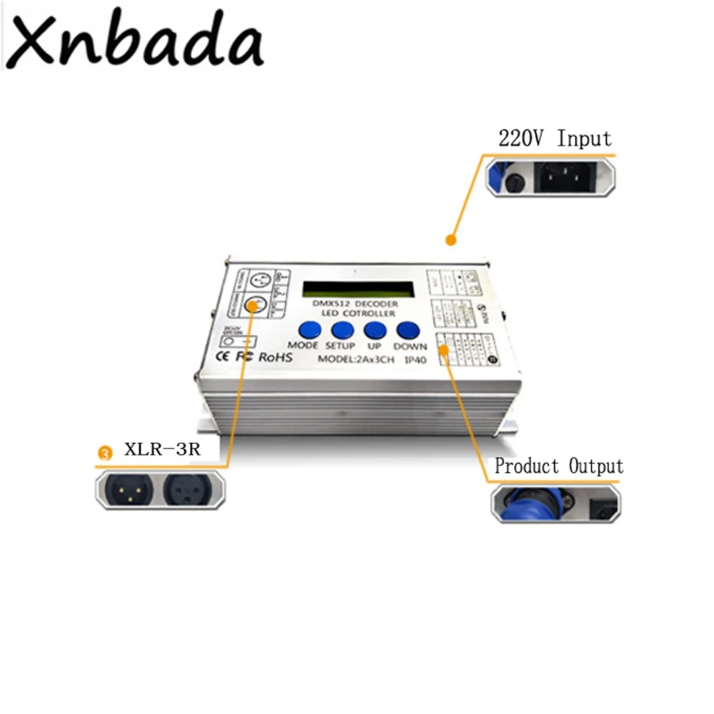 DMX512 декодер светодиодный контроллер 220V высоковольтный вход для сценический светильник