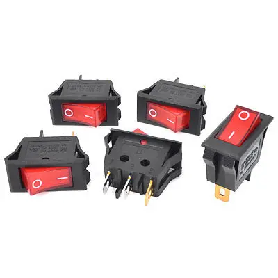 5 шт AC250V 10A AC125V 15A Панель крепление красная лампа с фиксацией Кулисные