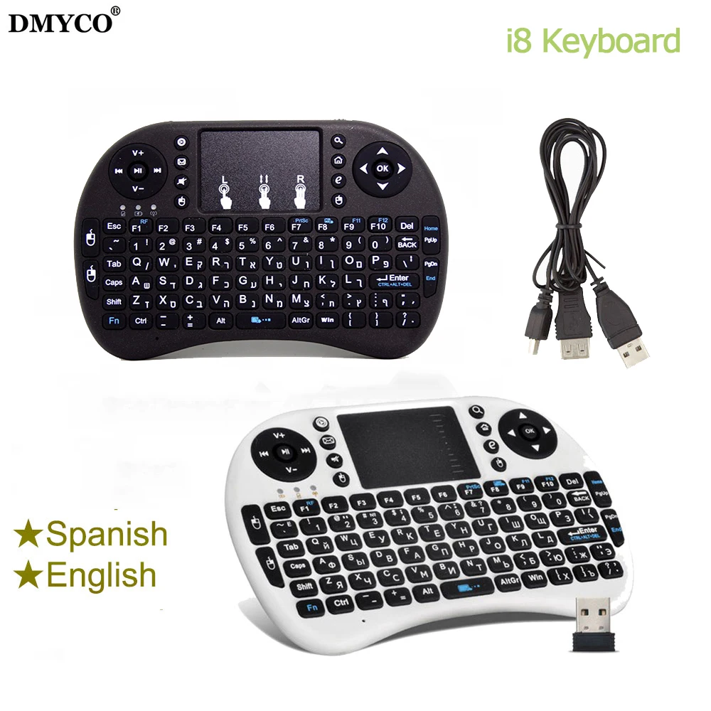 

2.4GHz Wireless Mini i8 Gaming Keyboard English/Spanish Keyboard i8 Handheld For Android TV Box Laptop Tablet Pad TV Box PC