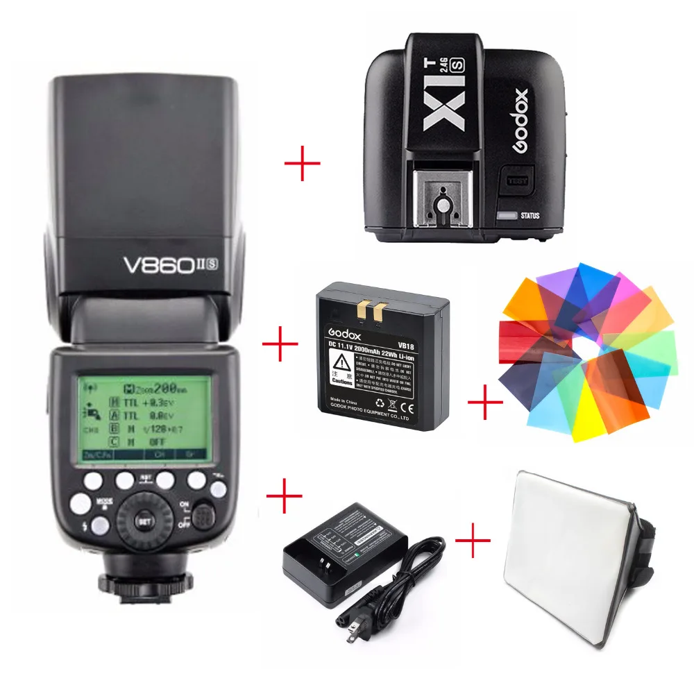 Godox Ving V860II V860II S TTL HSS Speedlite Flash For Sony A7 A7S A7R softbox Color