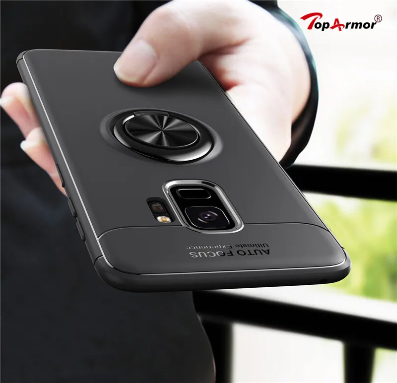 

For Samsung Galaxy Note 8 Magnetic Car Holder Case For Samsung Galaxy S8 S9 Plus Cover 360 Rotating Finger Ring Shockproof Cases