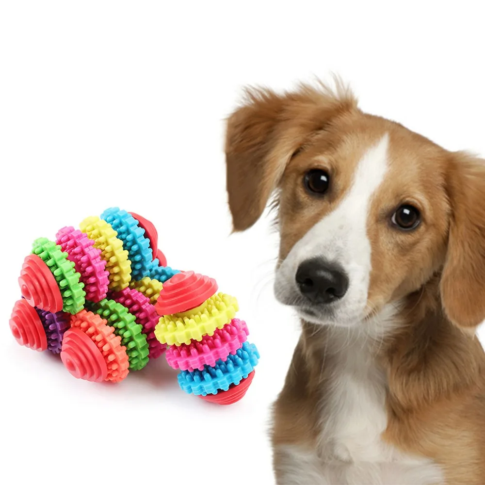 

Colorful Durable TPR Rubber Pet Dog Puppy Dental Teething Healthy Teeth Cleaning Gums Chew Toy Tools Drop shipping Chew Toys New