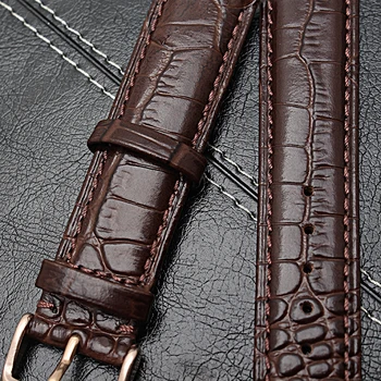 

The high quality Brown crocodile grain leather strap watchband 18, 19, 20, 21, 22 mm watch accessories free delivery free tools