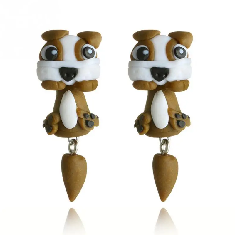 

Lovely Handmade Polymer Clay 3D Animal Dog Earrings for Women Cute Cartoon Piercing Stud Earring Jewelry Brincos