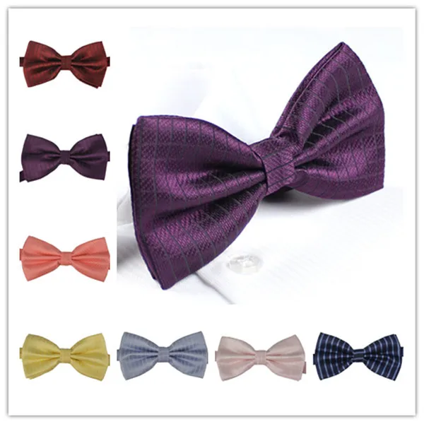 

Brand New Striped Solid Color Bow Tie The Fashion Leisure Red/Blue/Pink/Purple Butterfly Cravat Bow Ties