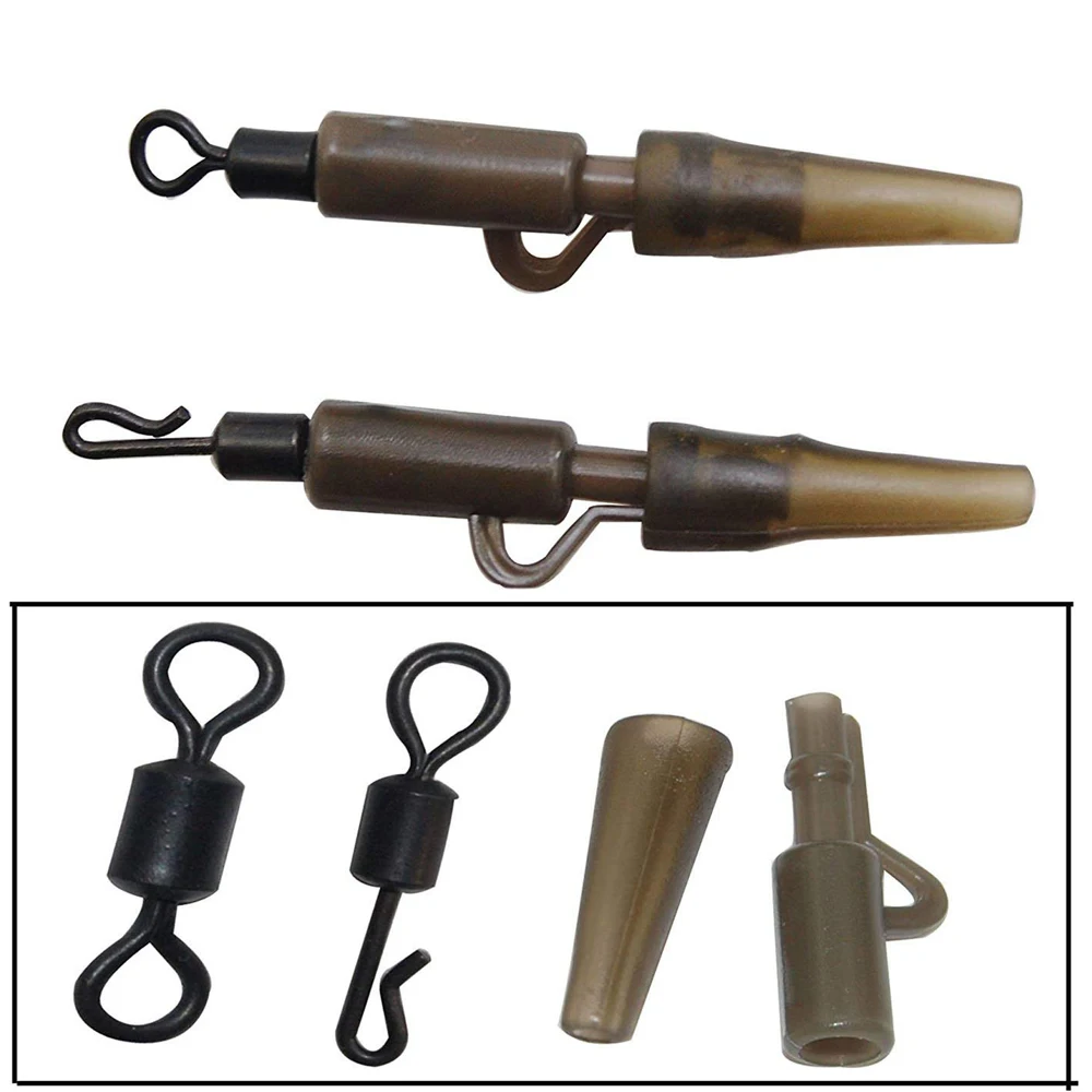 

90PCS Carp Fishing Set Tail Rubber Lead Clips Rolling Swivels Quick Change Swivel For Carp Fishing Tackle Accessory