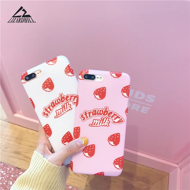 Best Offers Lizardhill Hot Fruit Strawberry milk Soft TPU Phone Cases For iphone 7 Case fundas for iphone 6 6S 7 8 Plus X Coque back Cover Best Offers Lizardhill Hot Fruit Strawberry milk Soft TPU Phone Cases For iphone 7 Case fundas for iphone 6 6S 7 8 Plus X Coque back Cover