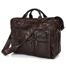 Guaranteed genuine leather bag Men’s Briefcase men messenger bags natural cowskin 14″ laptop handbag man #MD-J7093