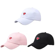 Бейсболки женские мужские простой стиль сердце вышитые хлопок фуражки головные уборы аксессуары для спортивной одежды шапка Девочки Мальчики