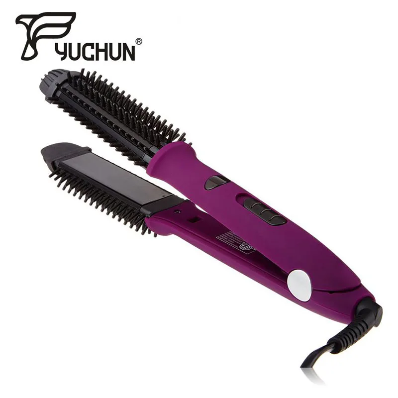 

Original 2 in 1 Hair Straightener Curler Comb Brush for Multi Hair Styling Tool Ceramic Corn Curls Magic Hair Roller LED Display