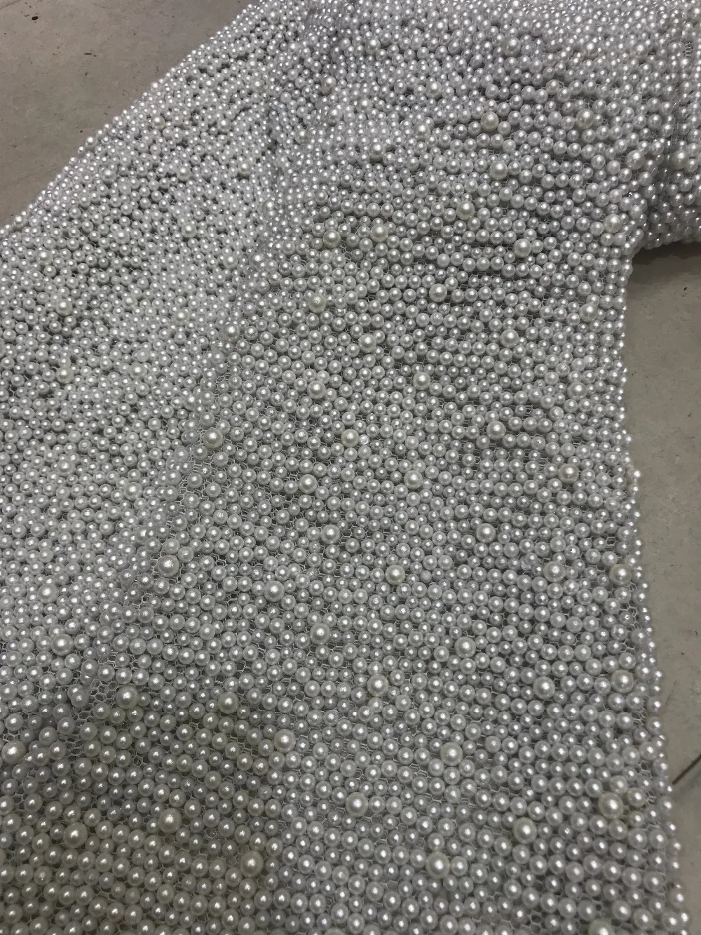 Full Bead embroidery fabric white african lace fabrics high quality for