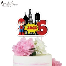 Hero Cake Topper Super Hero Theme Spider-man Paper Cake Topper Party Supplies Birthday Party Decoration Baby Shower Custom-Made
