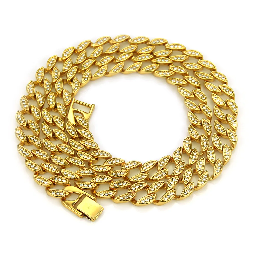 

15mm Men Hip Hop Iced Out Bling Chains Necklaces Fashion 16/18/20/30" Long Miami Cuban Chain Necklace Male Hiphop Jewelry Gifts