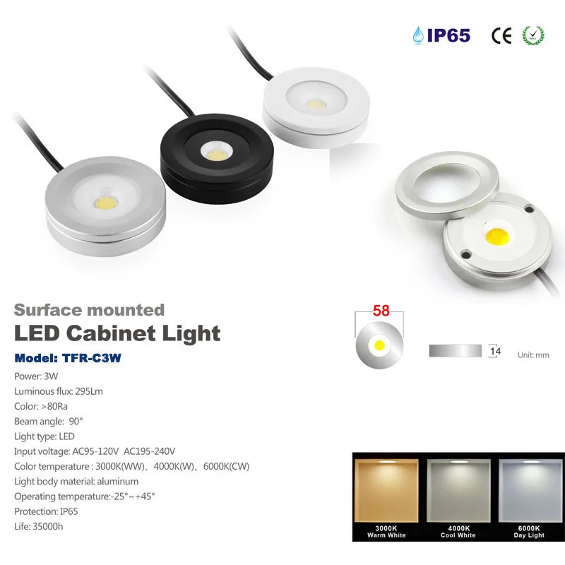 Interior ao ar 240 Ip65 Triac Pode Ser Escurecido Mini Lâmpada Led Downlight 80ra Gabinete Iluminação Casa Livre Luz 3 w 110 v 220 5 Luzes e Iluminação