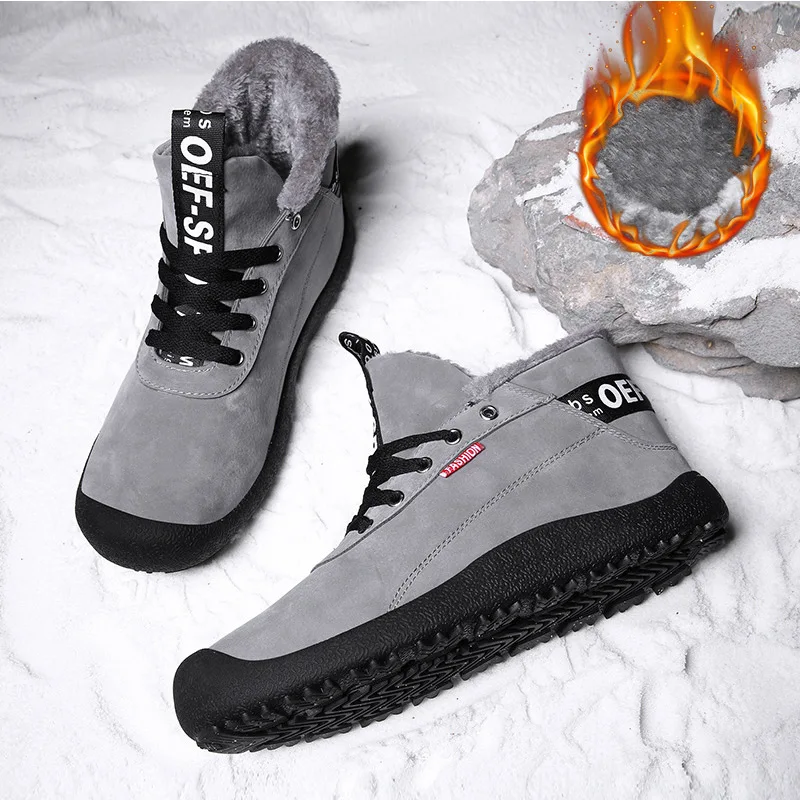 

2018 Winter Shoes Men Chelsea Boots Fashion Style Plush Ankle Super Warm Lace-up Men's Footwear Plus Size dr martens Boots Men