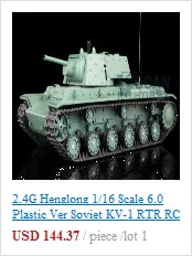 2,4G Henglong 1/16 весы 6,0 Пластик Ver советский KV-1 RTR радиоуправляемая модель танка 3878 TH12633