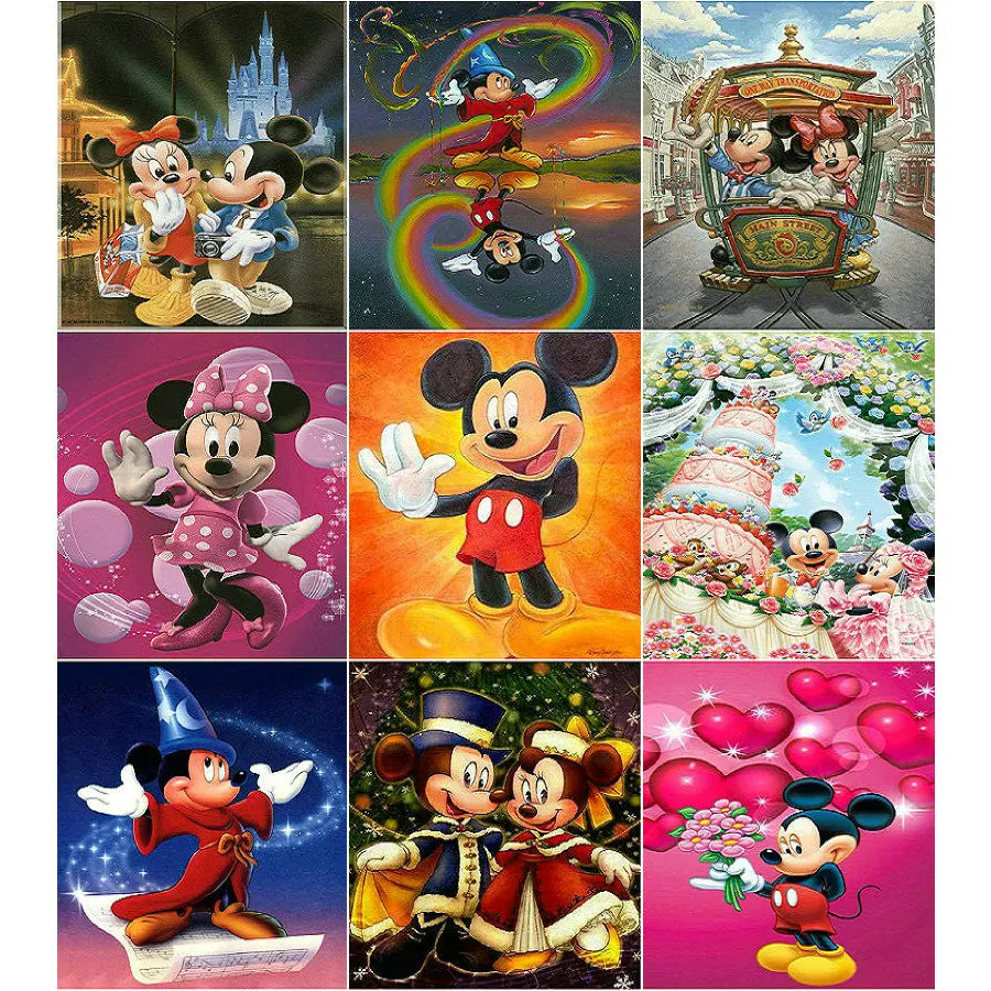 

5D Diy Diamond Painting Cross Stitch cartoon Mickey mouse sticker Diamond Embroidery Disney Crystal Square Mosaic Pictures