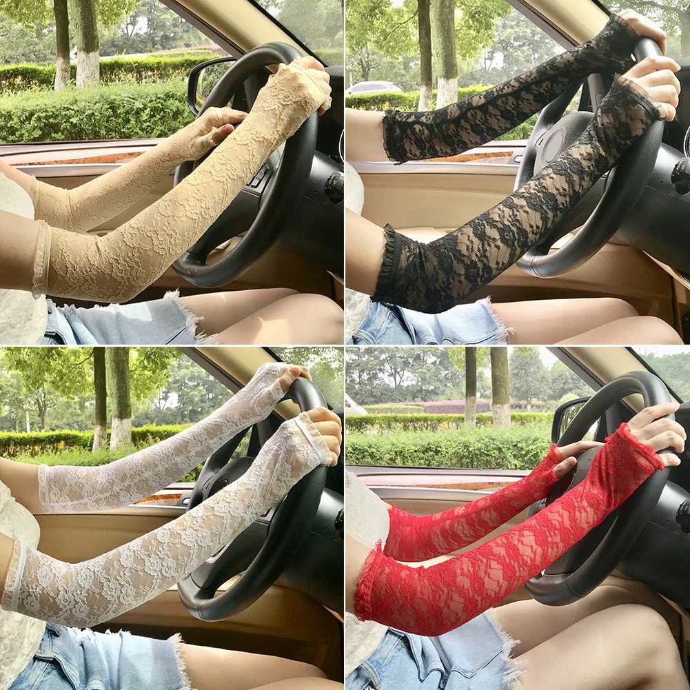 Защита от солнца с длинным рукавом кружевные женские перчатки сексуальные летние для вождения изысканные эластичные модные подарок на открытом воздухе