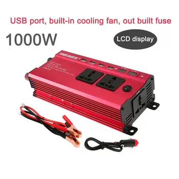 

Portable 1000W Power Car Inverter with LCD Display 12V To 220V with 4 USB Ports