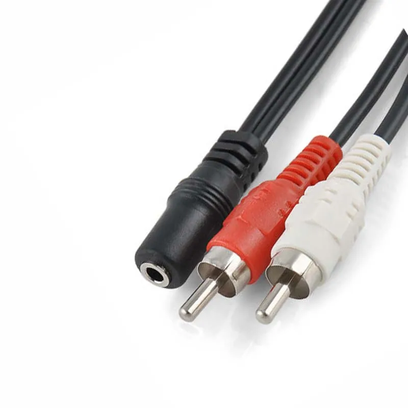 Аудиокабель адаптер с разъемами 3 5 мм и двумя штекерами RCA мм|female to male audio|rca 3.5mm3.5mm