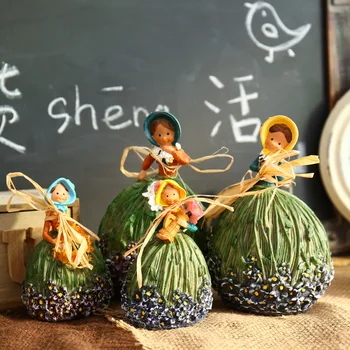

Lavender idyllic girl home wine cabinet TV decorations home doll model living room garden Countryside creative gift Ornaments