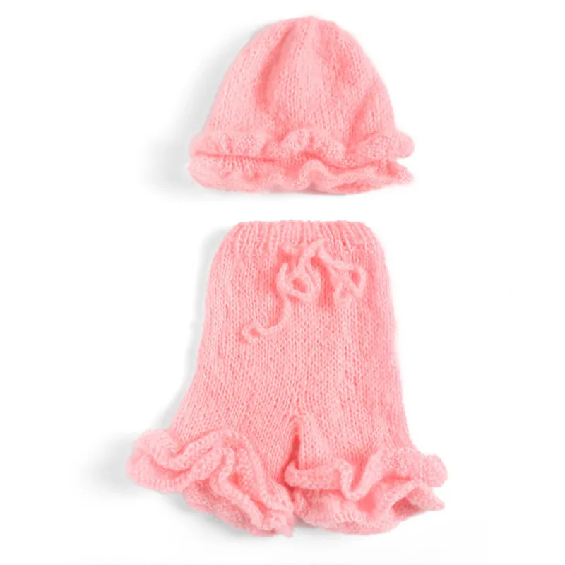 

Baby Hand Knit Mohair Set Baby Gift Hat and Pants Newborn in Soft Newborn Photography Props