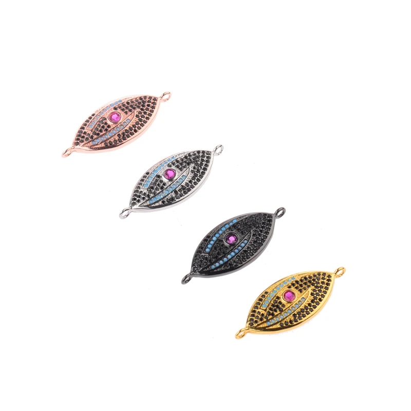 

fashion micro pave CZ stone evil eye connectors for jewelry making hand-made bracelet necklace diy accessories findings Making